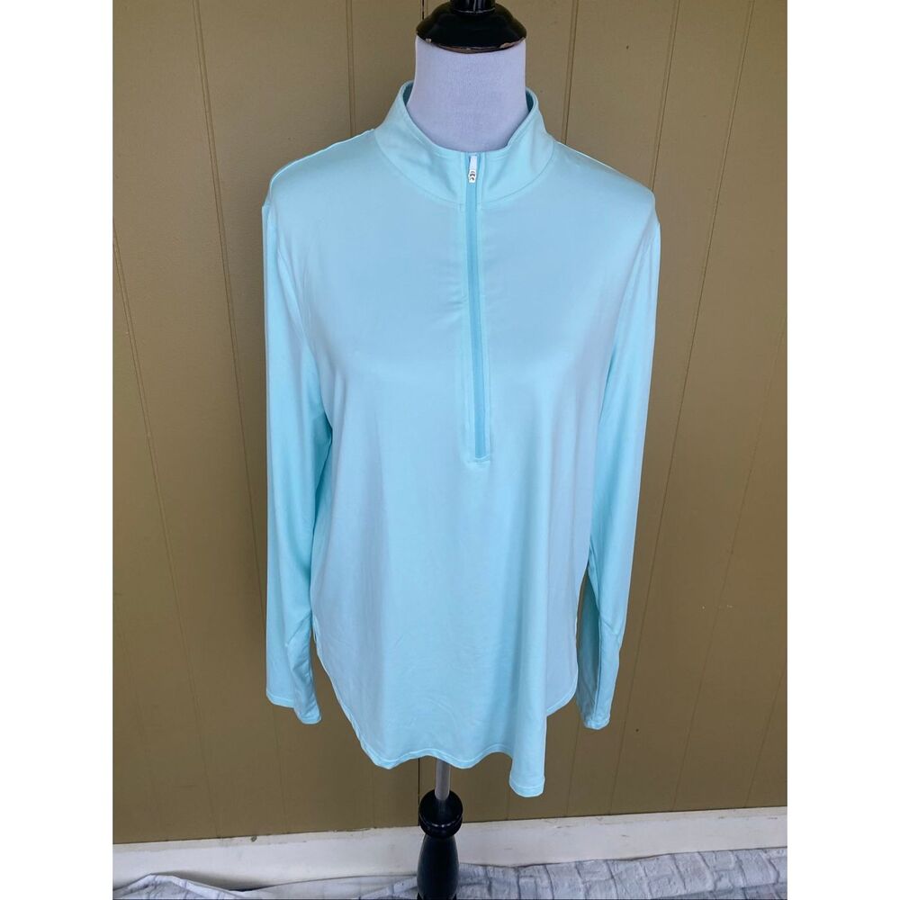 G4 Free women XLhalf zip pullover longsleeve activewear top blue green